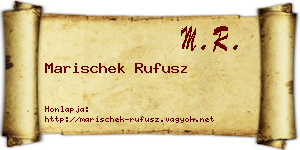 Marischek Rufusz névjegykártya